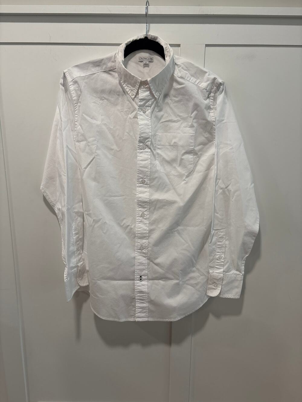 Crewcuts Boys' Button Down Long Sleeve Shirt White Size 16